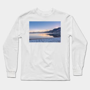 Mountain Lake Winter Sunset Landscape Okanagan Valley Long Sleeve T-Shirt